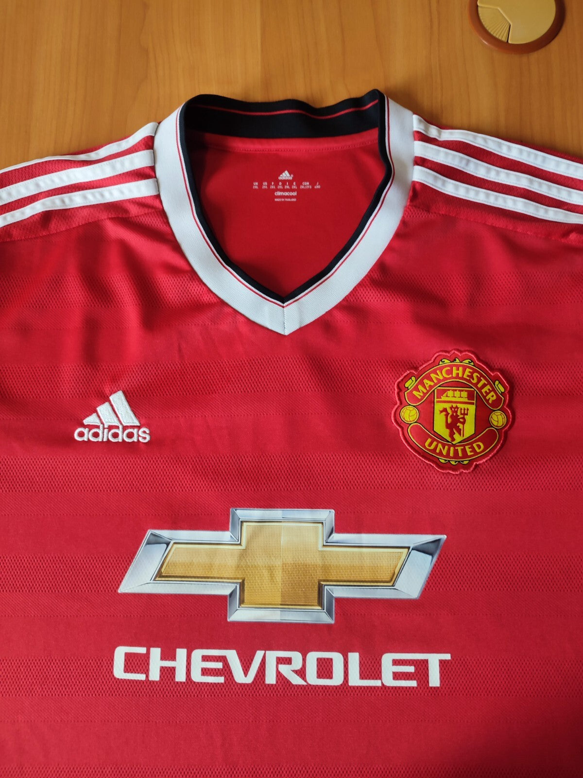 Manchester United 2015 2016 home 2XL Adidas soccer shirt jersey football kit XXL
