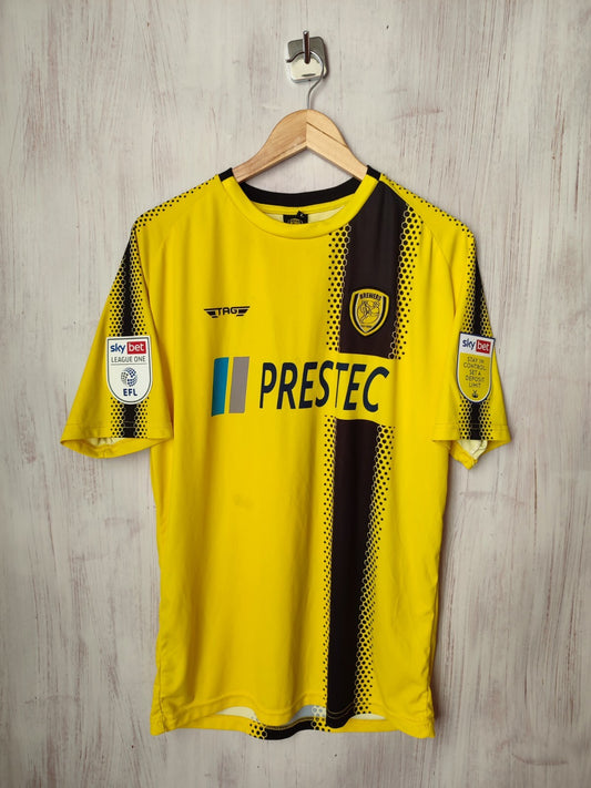 Burton Albion FC 2021 2022 home Sz L soccer shirt jersey football Brewers Akins