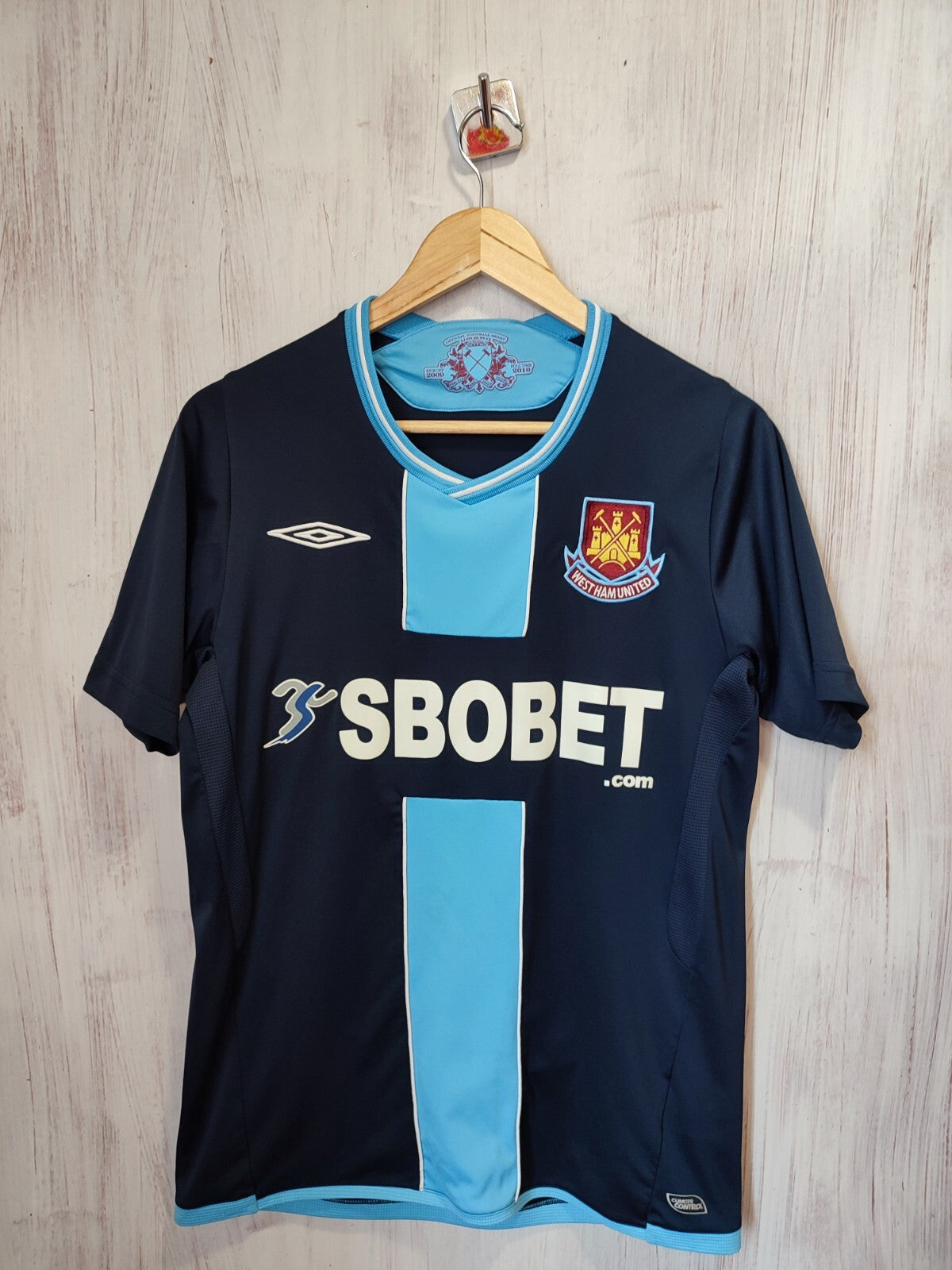 West Ham United 2009 2010 away Siz M Umbro football shirt jersey soccer kit tee