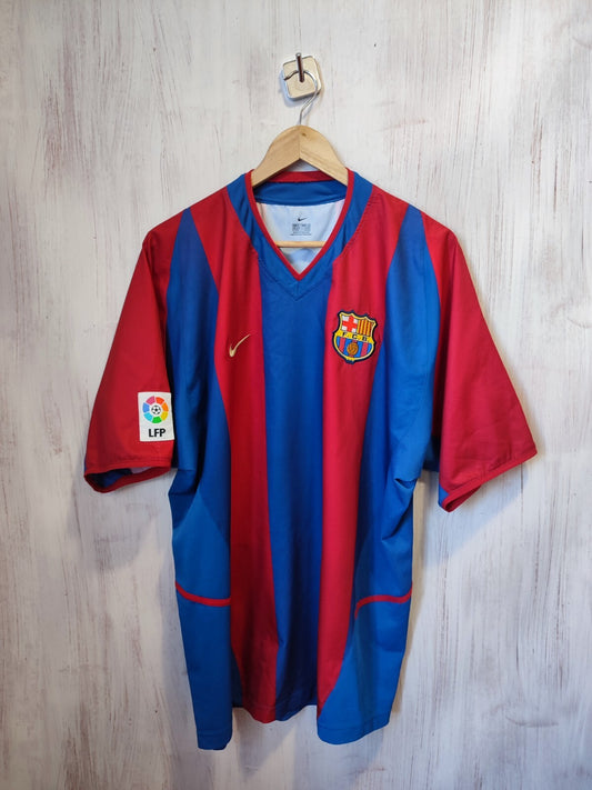 FC Barcelona 2002 2003 home Sz XL Nike shirt jersey football soccer kit Kluivert