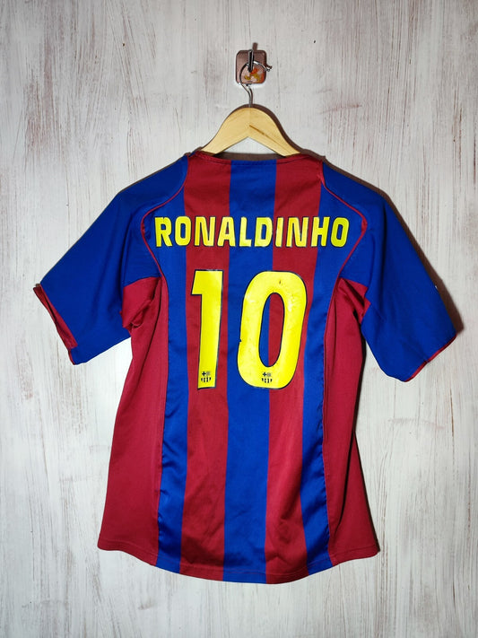 women's Barcelona 2004 2005 home Sz XL 18-20 shirt jersey kit soccer Ronaldinho