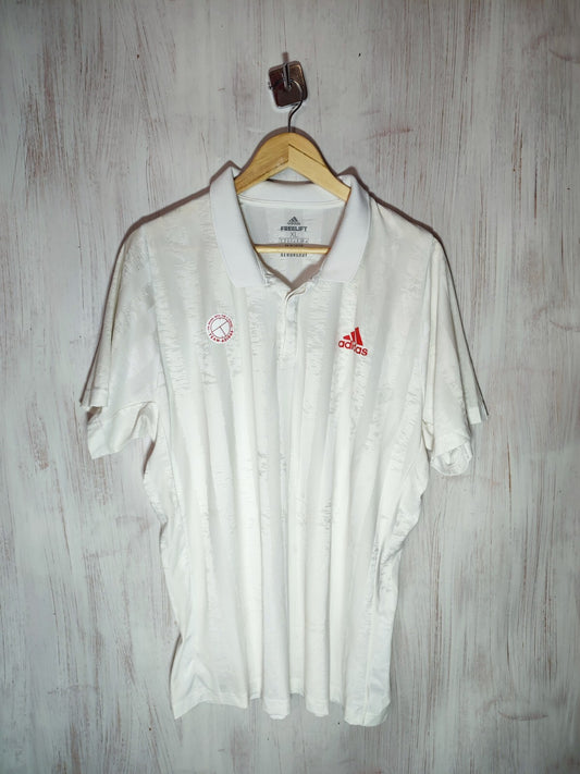 Adidas FREELIFT Tennis polo shirt tee sport ENGINEERED FR4318 White Red Men’s