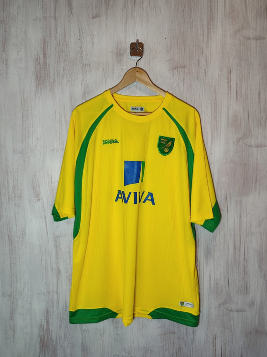 Norwich City 2010 2011 home Sz 3XL Xara shirt soccer football jersey kit maillot
