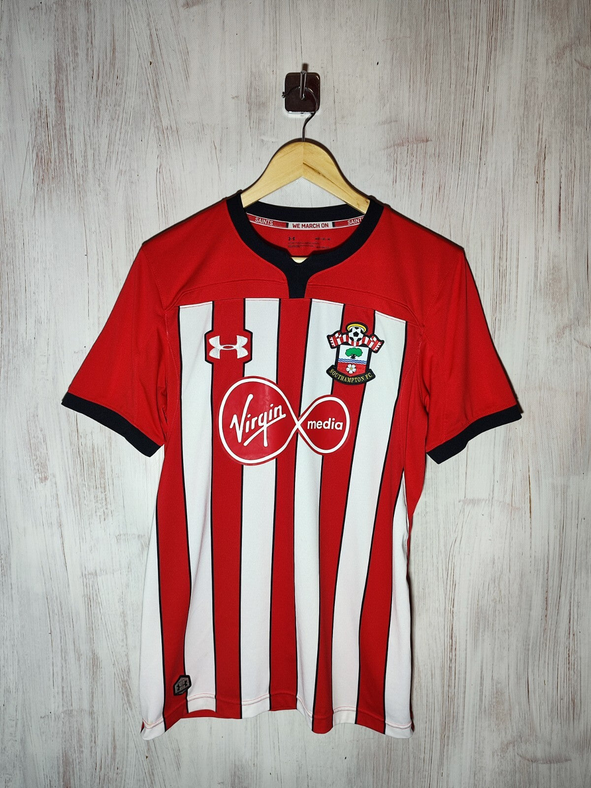 FC Southampton 2018 2019 home Sz M football soccer shirt jersey kit Under Armour