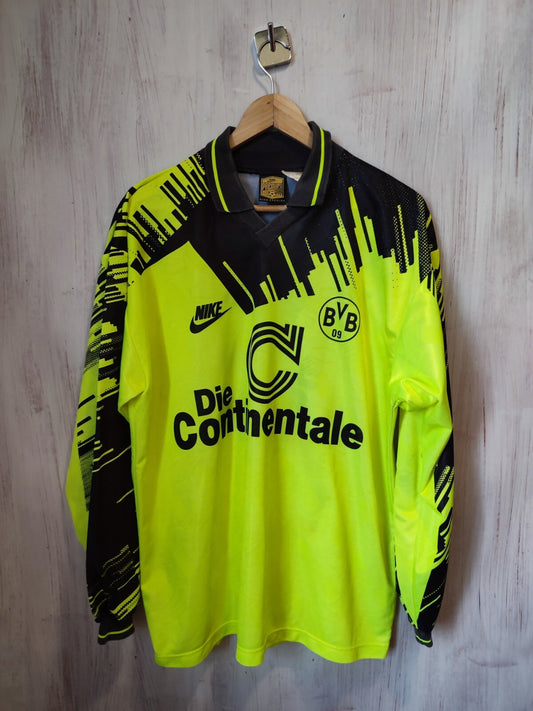 Borussia Dortmund 1993 1994 home Sz L BVB jersey shirt football UEFA Cup kit L/S