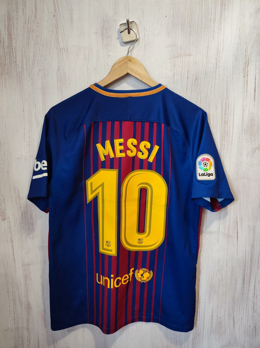 FC Barcelona 2017 2018 home Sz M Nike shirt jersey soccer football kit tee Messi