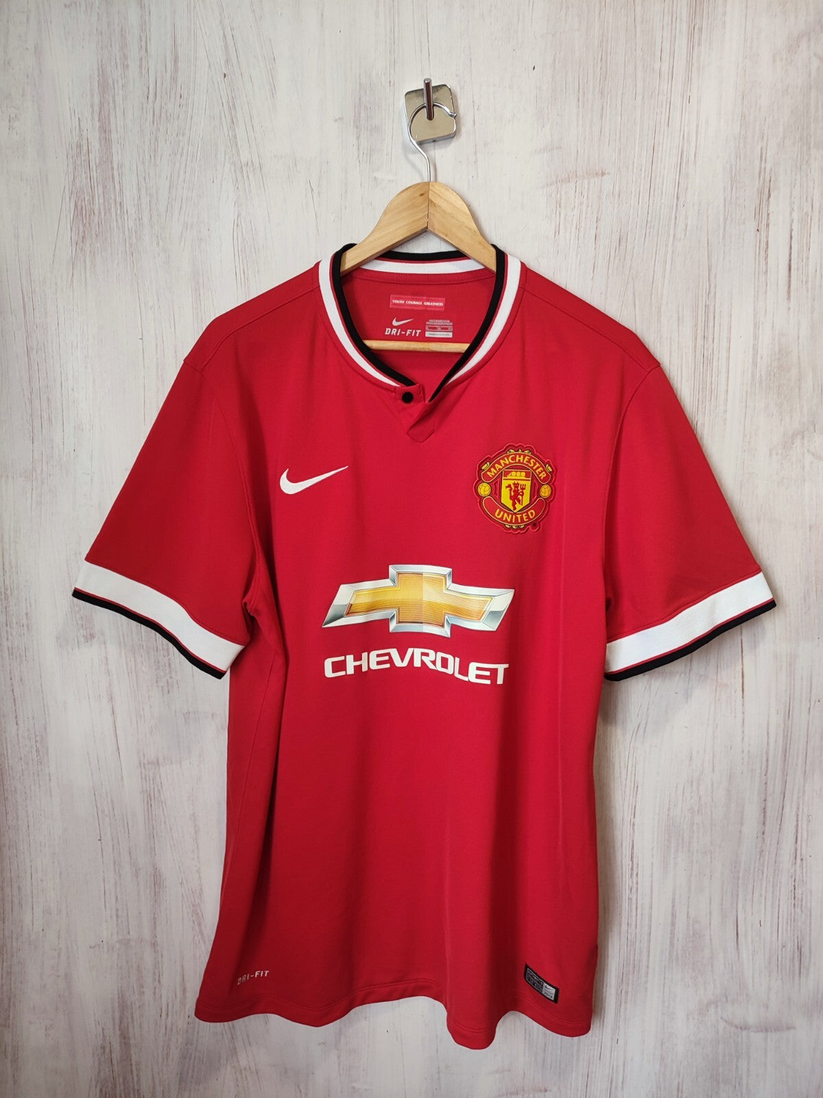 Manchester United 2014 2015 home Sz XL Nike soccer shirt jersey football kit tee