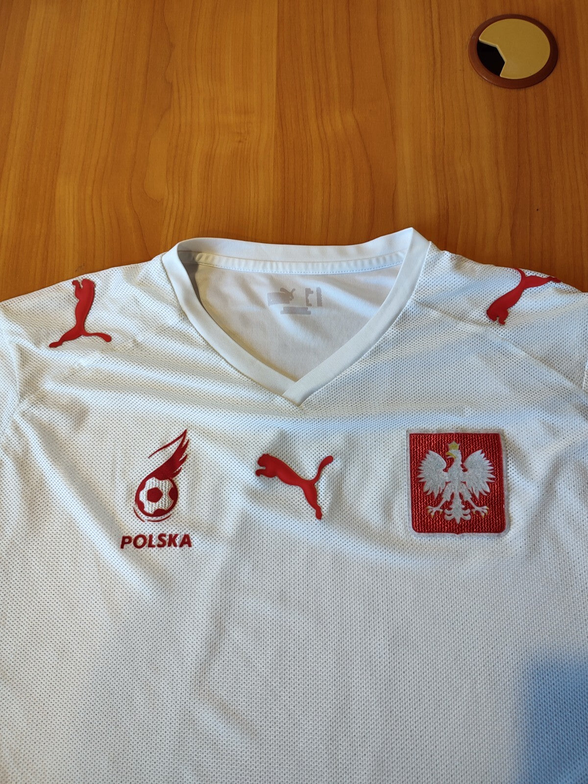 Poland 2007 2008 home Sz XL Puma soccer shirt jersey football kit trikot maillot