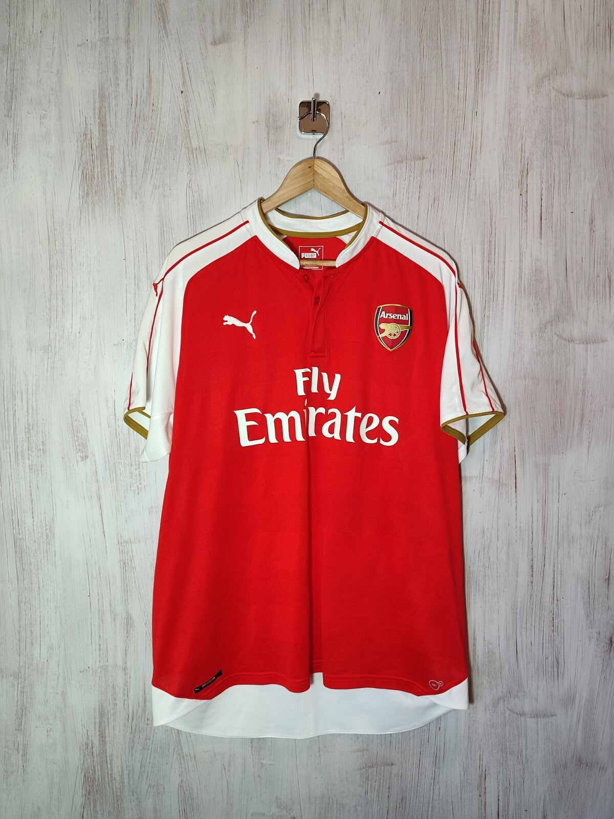 Arsenal London 2015 2016 home Size 2XL shirt jersey football soccer kit Puma XXL