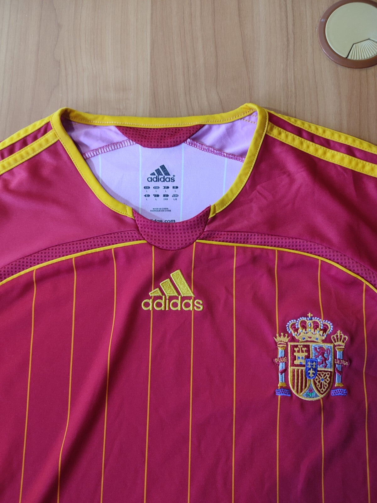 Spain 2006 2007 home Size L Adidas shirt jersey maillot football soccer kit tee