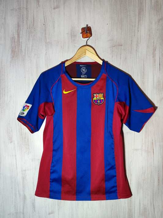women's Barcelona 2004 2005 home Sz XL 18-20 shirt jersey kit soccer Ronaldinho