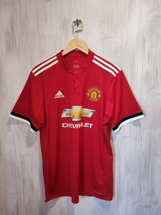 Manchester United 2017 2018 home Size L Adidas soccer shirt jersey football kit