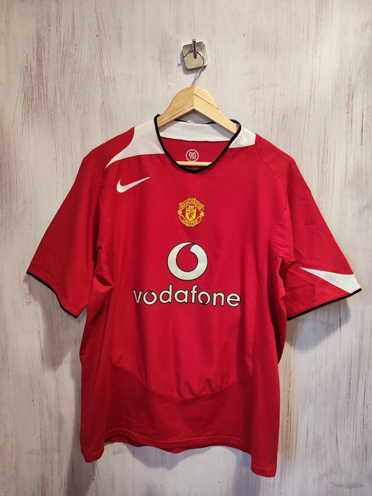Manchester United 2004 2005 2006 home Size L soccer shirt jersey football Heinze