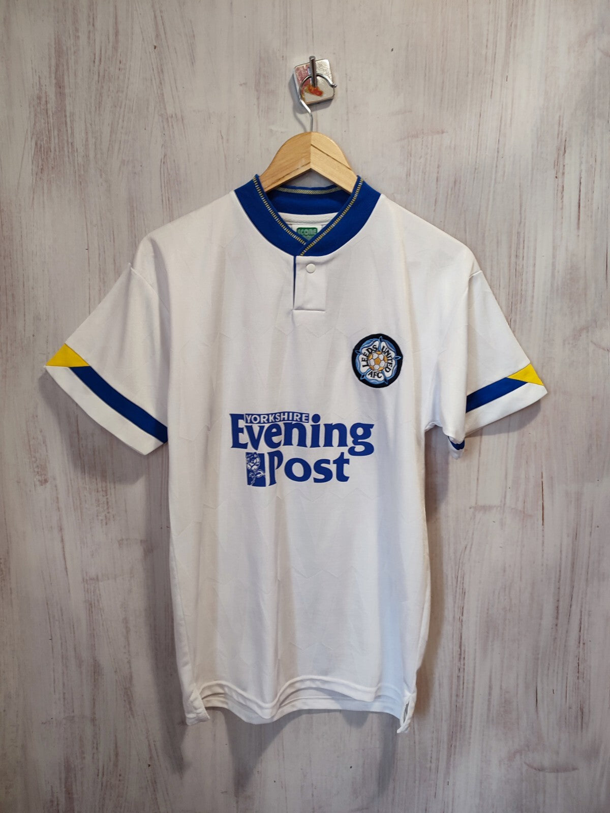 Leeds United 1991 1992 home Size S Score Draw jersey shirt soccer football retro