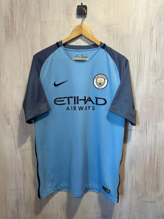 Manchester City 2016 2017 home Sz L Nike soccer shirt jersey football Jesus kit