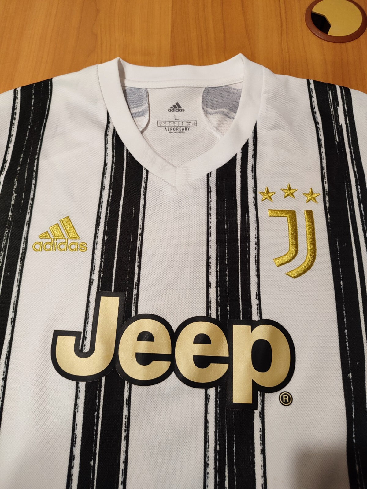 Juventus 2020 2021 home Sz L Adidas shirt jersey soccer football kit tee Ronaldo