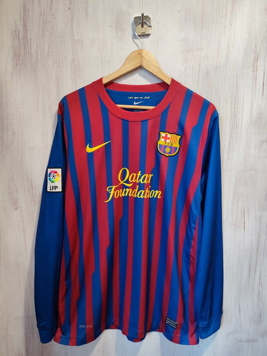 FC Barcelona 2011 2012 home Sz L maillot shirt jersey football soccer L/S Messi
