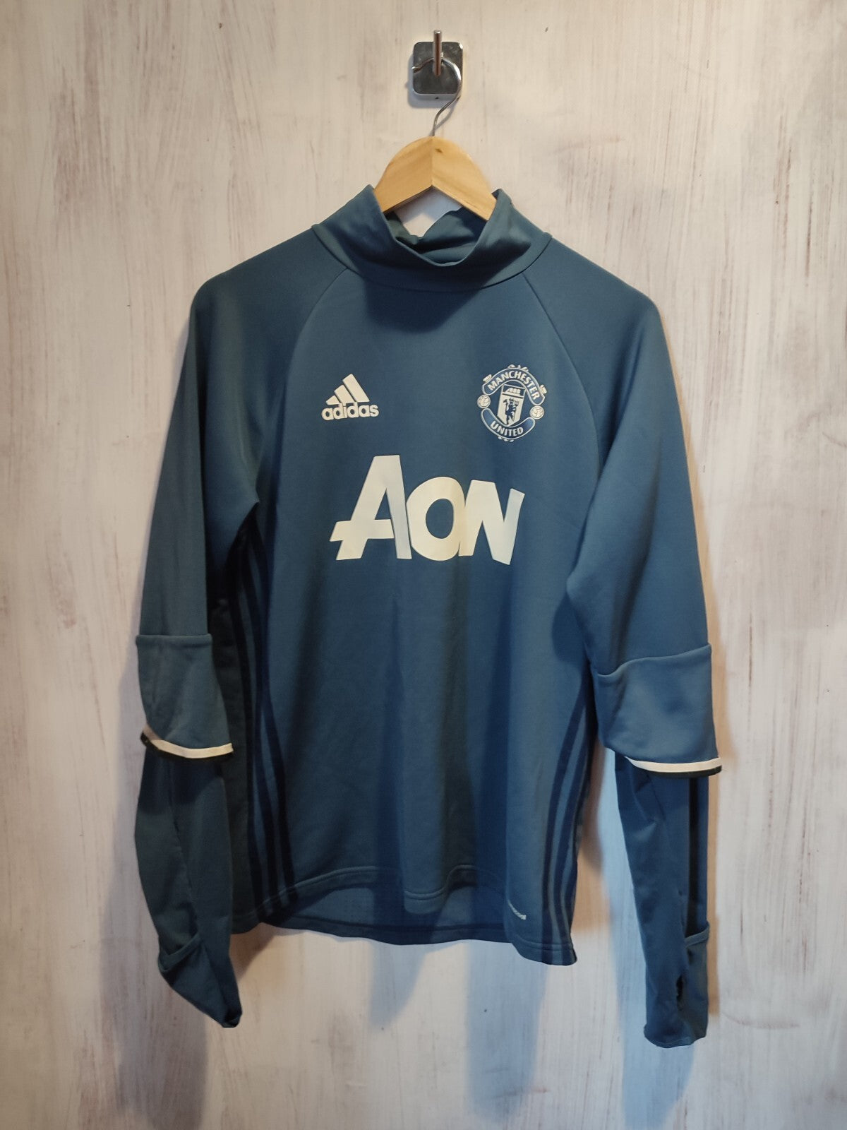 Manchester United 2016 2017 training Sz M Adidas soccer football sweatshirt top