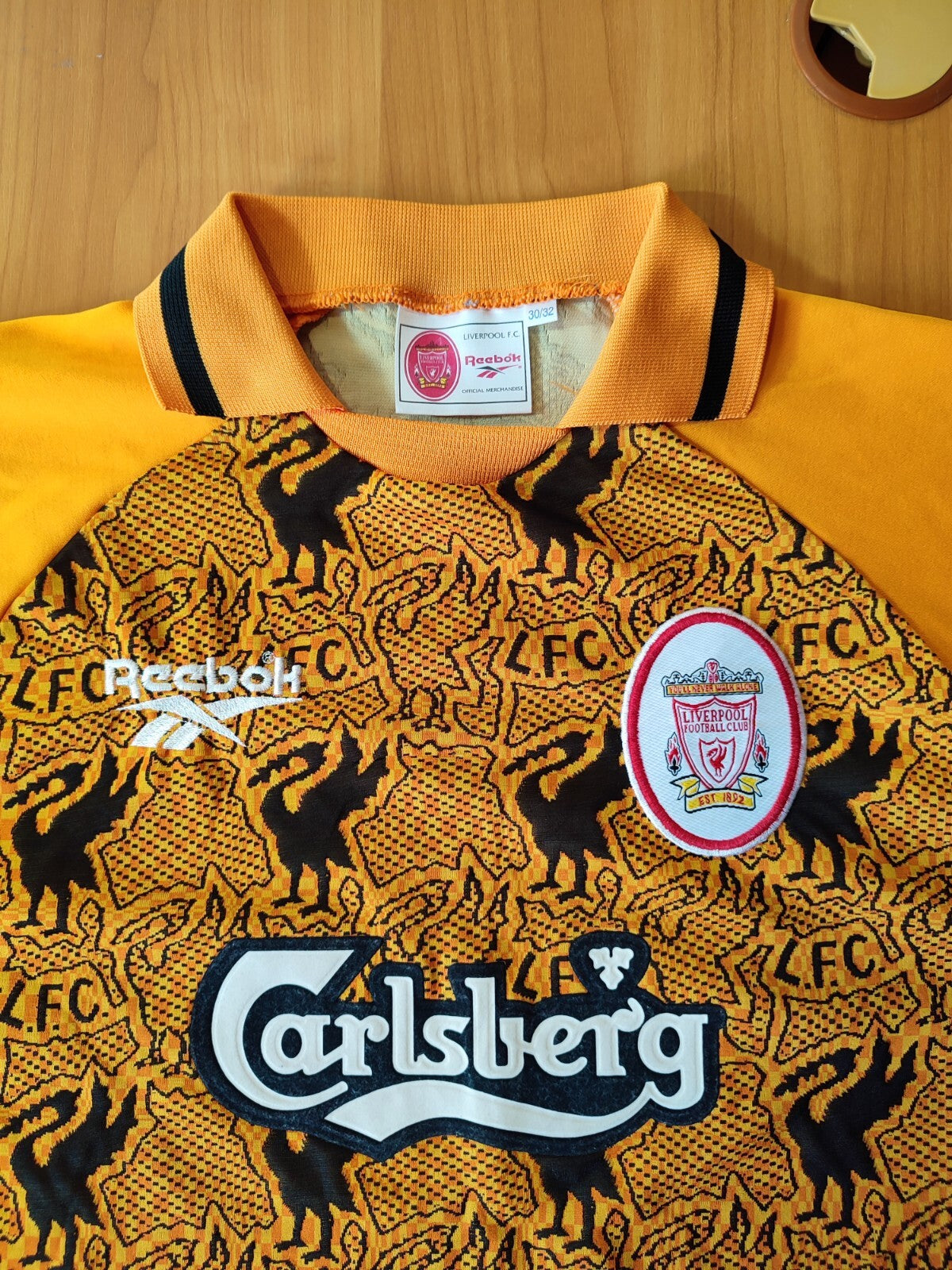 FC Liverpool 1996 1997 goalkeeper Size XS shirt soccer jersey footbal GK 30-32"