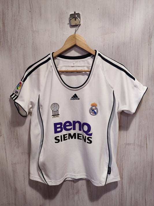 Women Real Madrid 2006 2007 home Size L Adidas shirts jersey football kit trikot