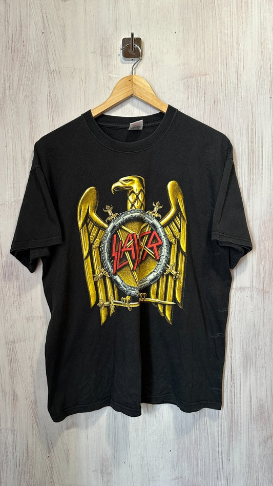 Vintage Slayer 2004 Europe tour Eagle logo Size L Fruit of The Loom tee t-shirt