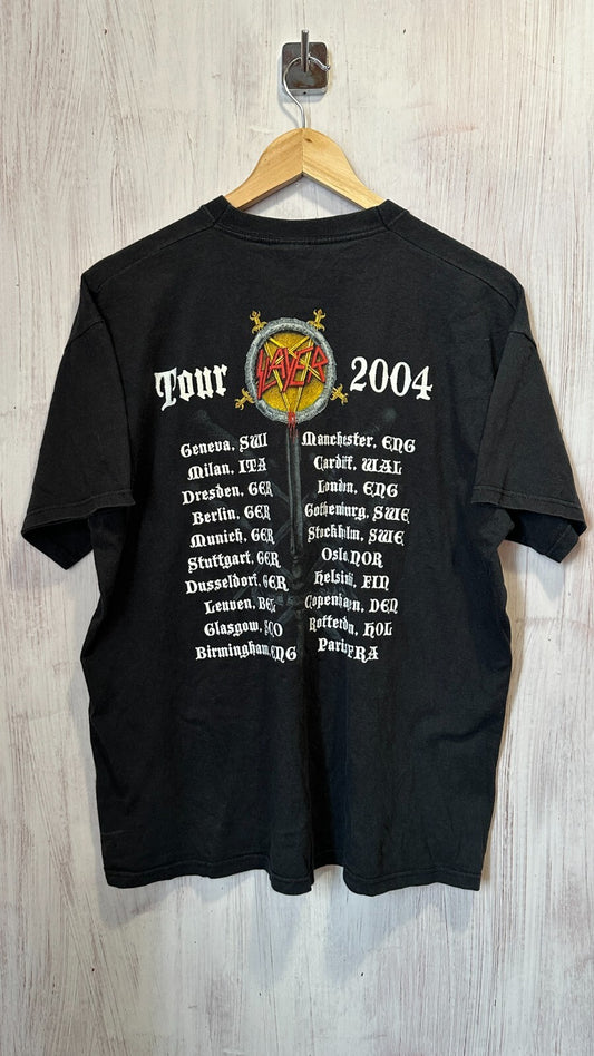 Vintage Slayer 2004 Europe tour Eagle logo Size L Fruit of The Loom tee t-shirt