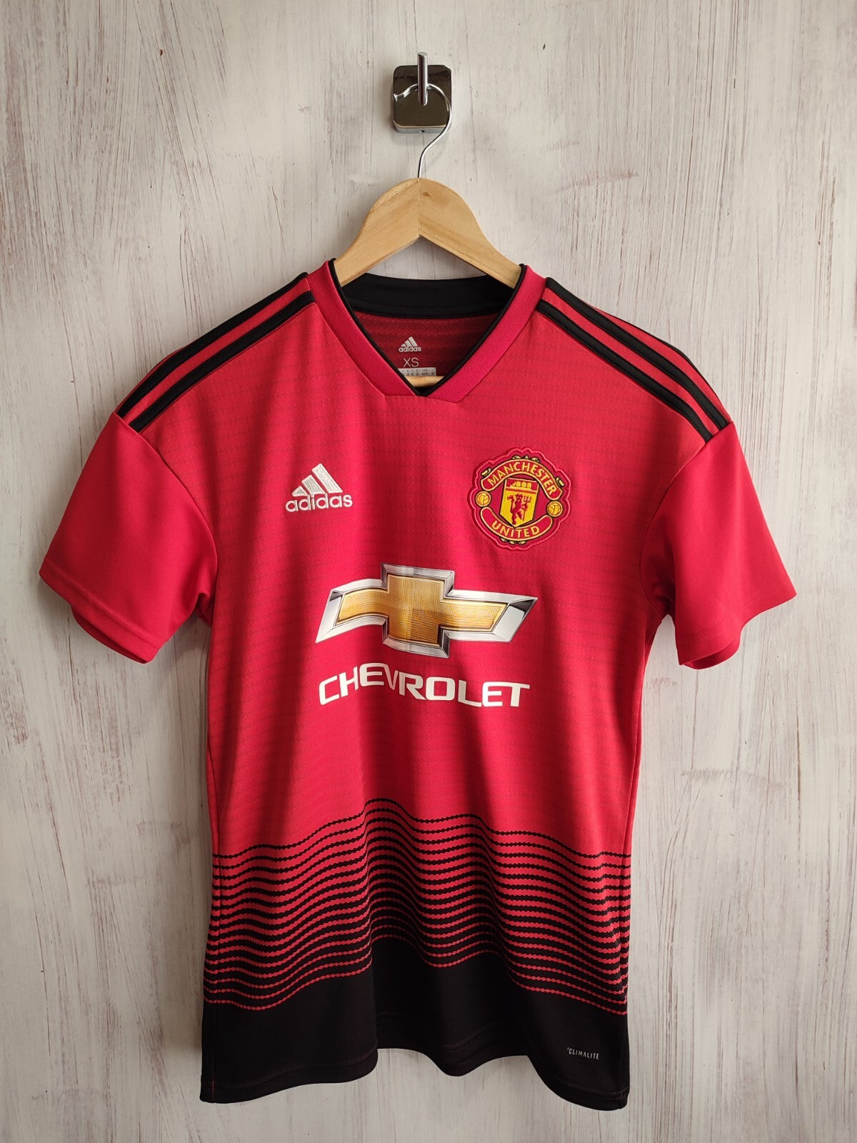 Manchester United 2018 2019 Home Sz XS Adidas soccer shirt jersey football kit