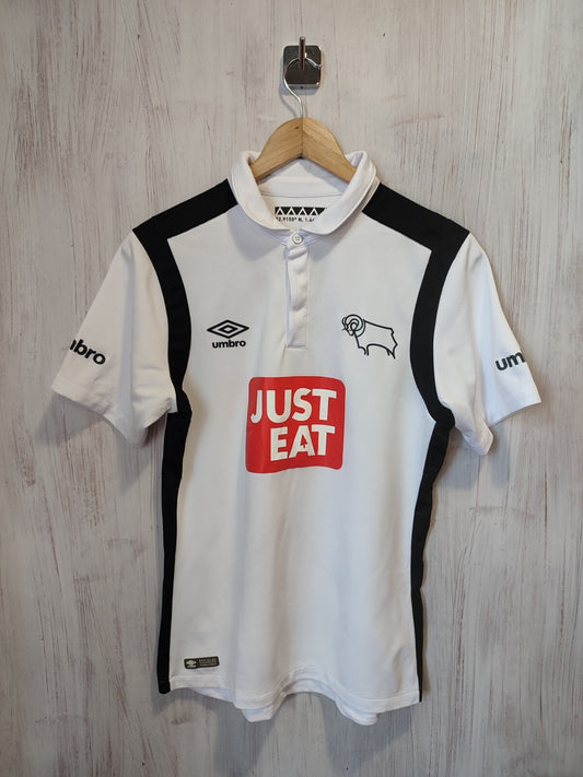 Derby County 2016 2017 home Sz S Umbro shirt jersey football soccer kit Johnson