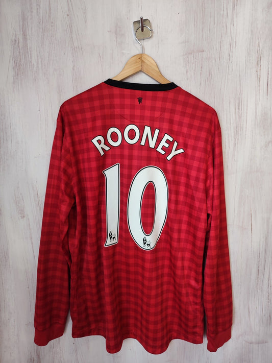 Manchester United 2012 2013 home Sz XL Nike shirt jersey football kit L/S Rooney
