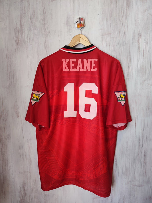 Manchester United 1994 1995 1996 home Umbro Sz XL shirt jersey soccer kit Keane