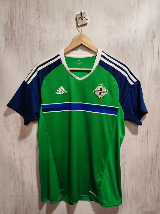 Northern Ireland 2016 2017 home Sz M Adidas shirt jersey soccer football kit tee