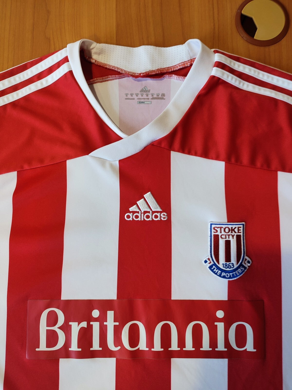 FC Stoke City 2011 2012 home Size XL Adidas shirt soccer jersey football kit tee