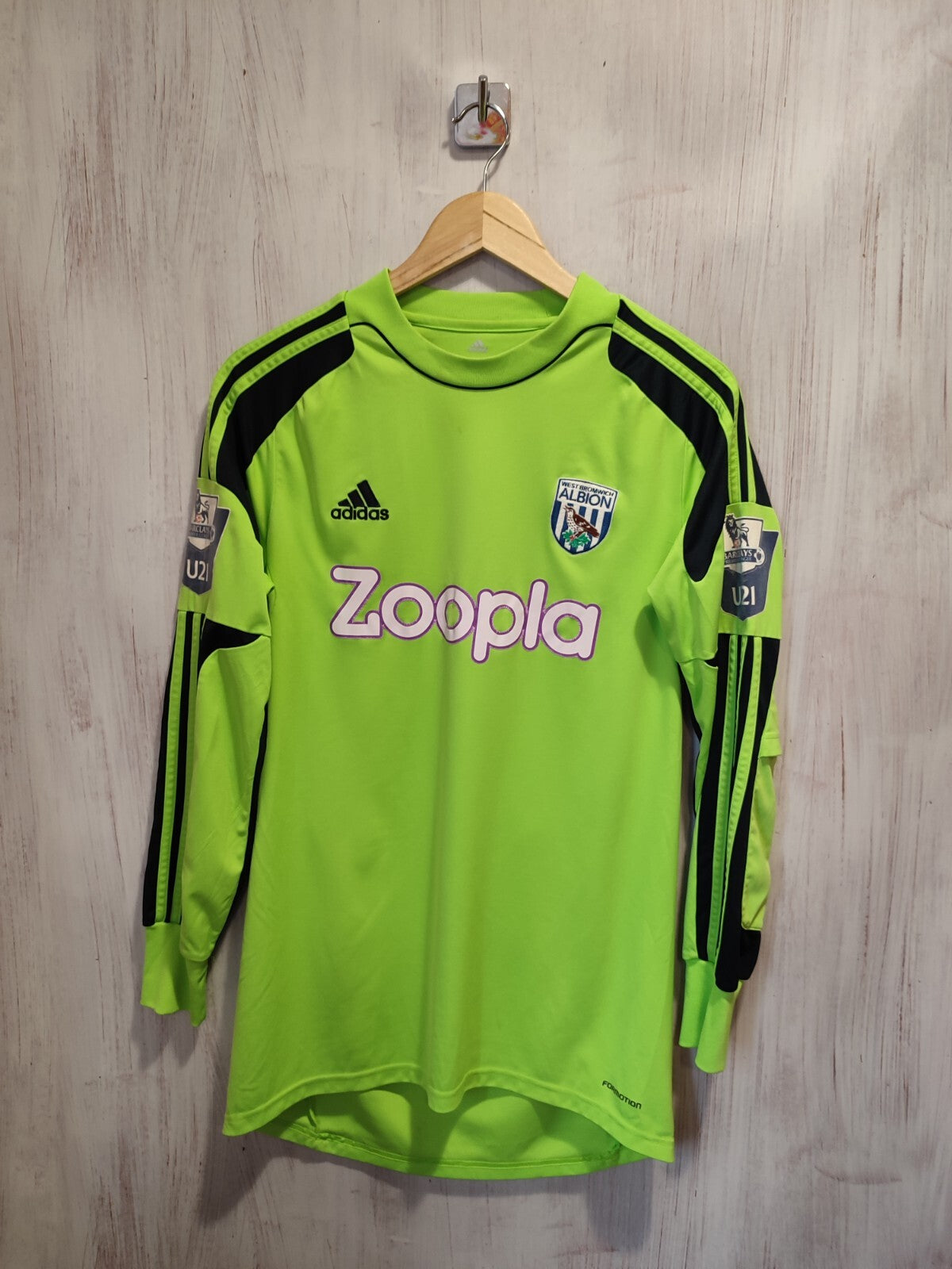 U21 MATCH WORN West Bromwich Albion 2013 2014 goalkeeper shirt jersey kit soccer