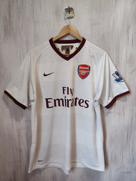 Arsenal London 2007 2008 away Sz L Nike shirt jersey football soccer kit trikot