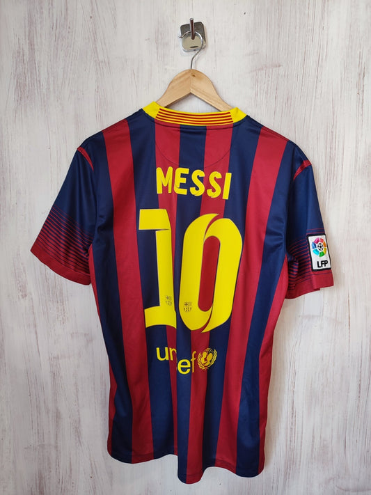 FC Barcelona 2013 2014 home Sz M Nike shirt jersey soccer football kit tee Messi