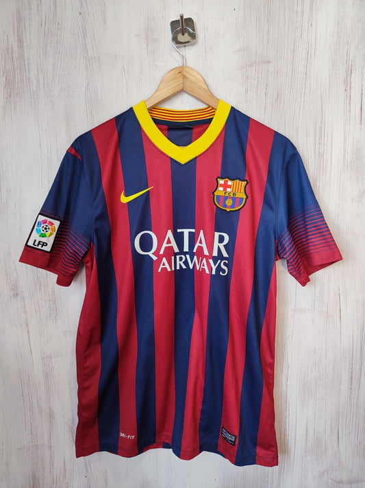 FC Barcelona 2013 2014 home Sz M Nike shirt jersey soccer football kit tee Messi