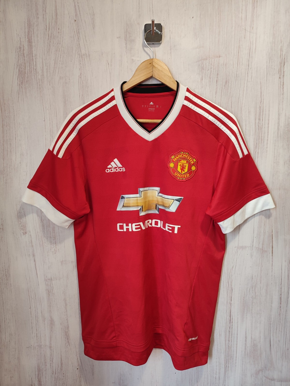Manchester United 2015 2016 home Sz M Adidas shirt jersey soccer kit maillot kit