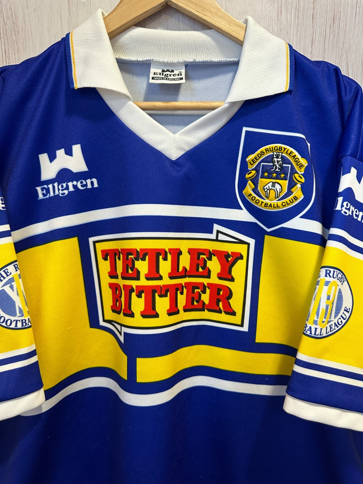 VINTAGE Leeds Rugby League 1994 1995 Size L home Ellgren shirt jersey kit rhinos