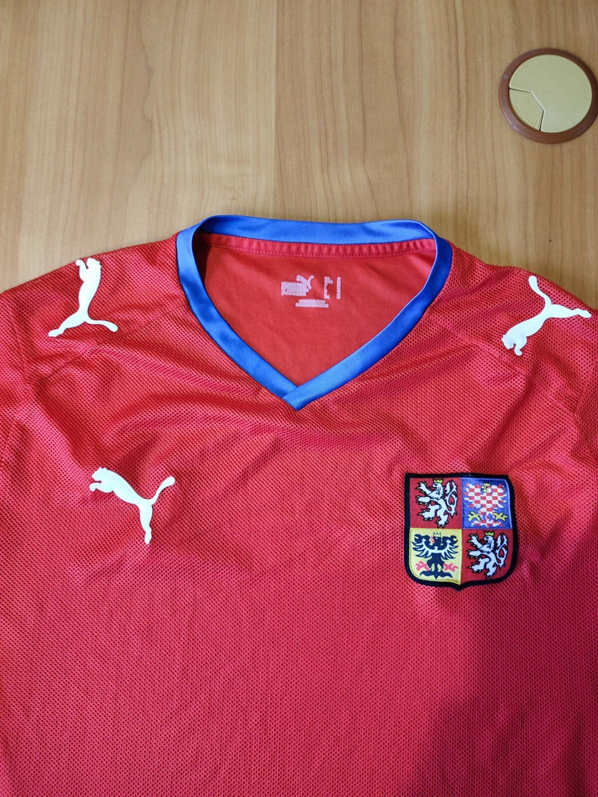 Czech Republic 2008 2009 home Sz L Puma shirt jersey football soccer kit trikot