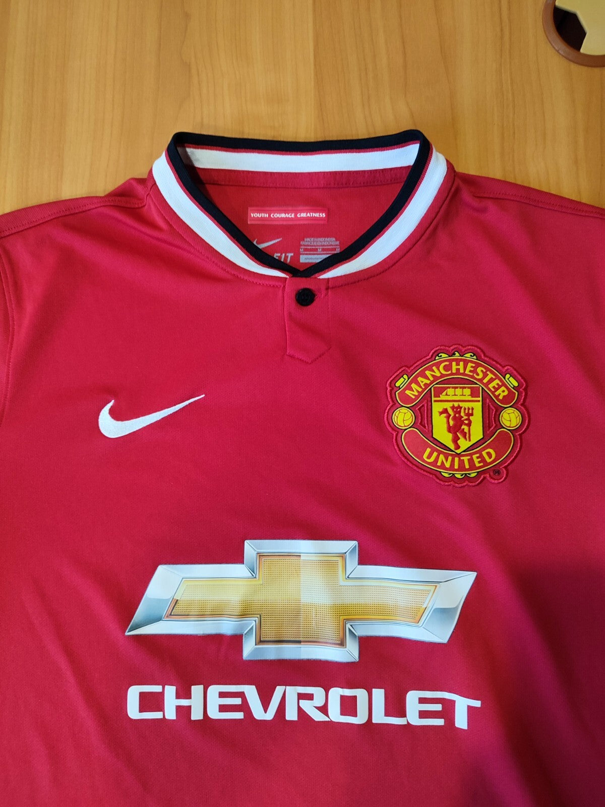 Manchester United 2014 2015 home Sz M Nike soccer shirt jersey football kit tee