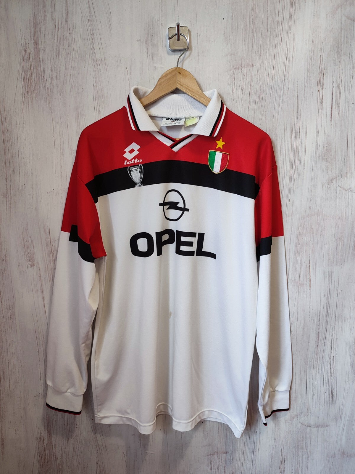 AC Milan 1994 1995 away Sz XL Lotto shirt jersey football soccer kit millot L/S