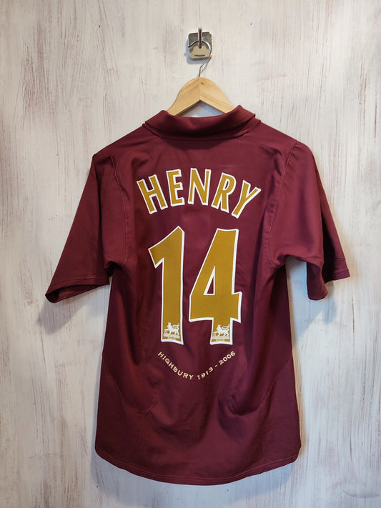 Arsenal London 2005 2006 home Size S Nike soccer shirt jersey football kit Henry