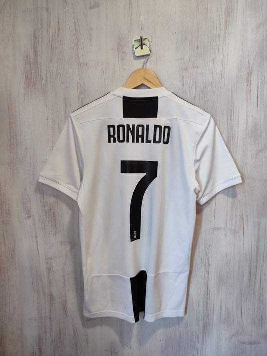 Juventus 2018 2019 home Sz S Adidas shirt jersey soccer football kit tee Ronaldo