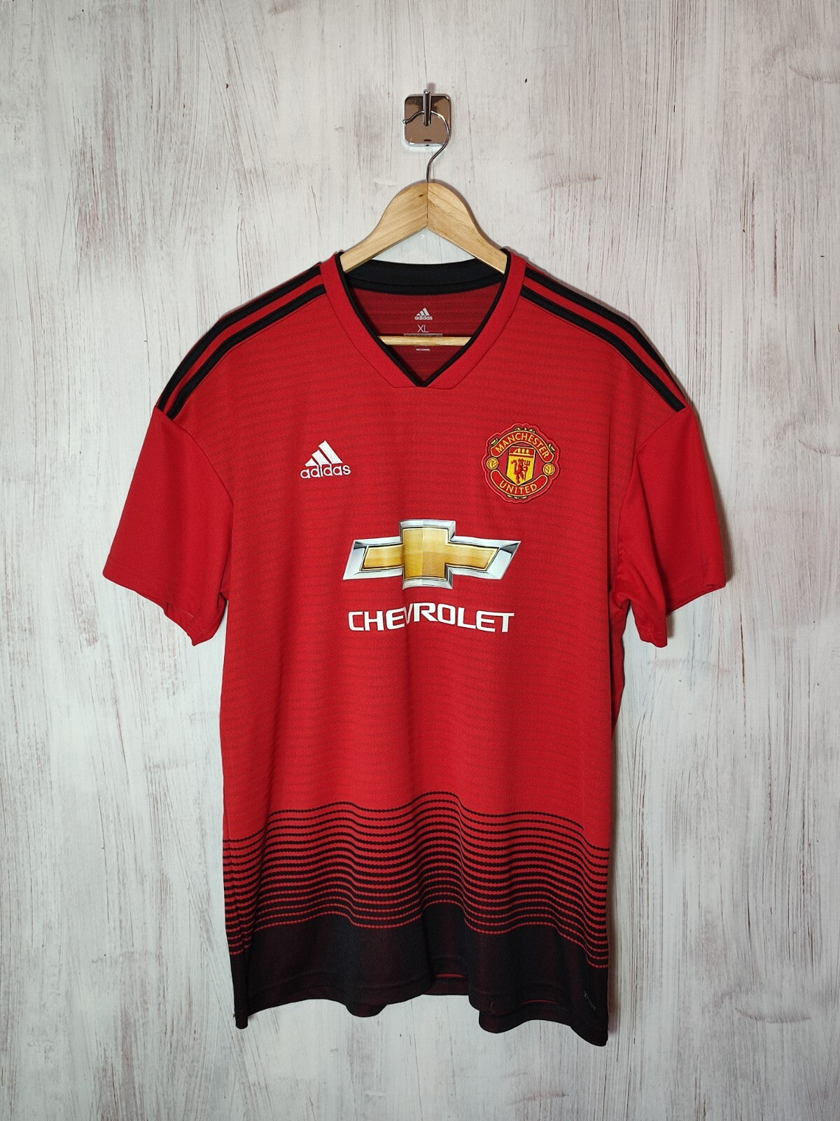 Manchester United 2018 2019 Home Sz XL Adidas soccer shirt jersey football kit