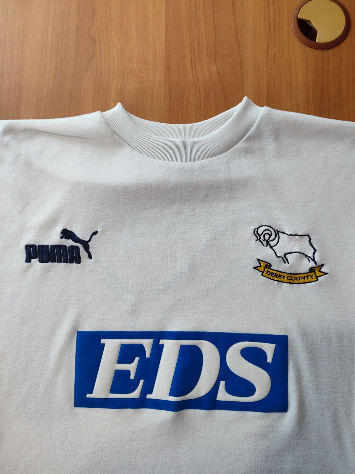 Derby County 1990's training Sz M Puma shirt jersey tee football soccer kit 90's