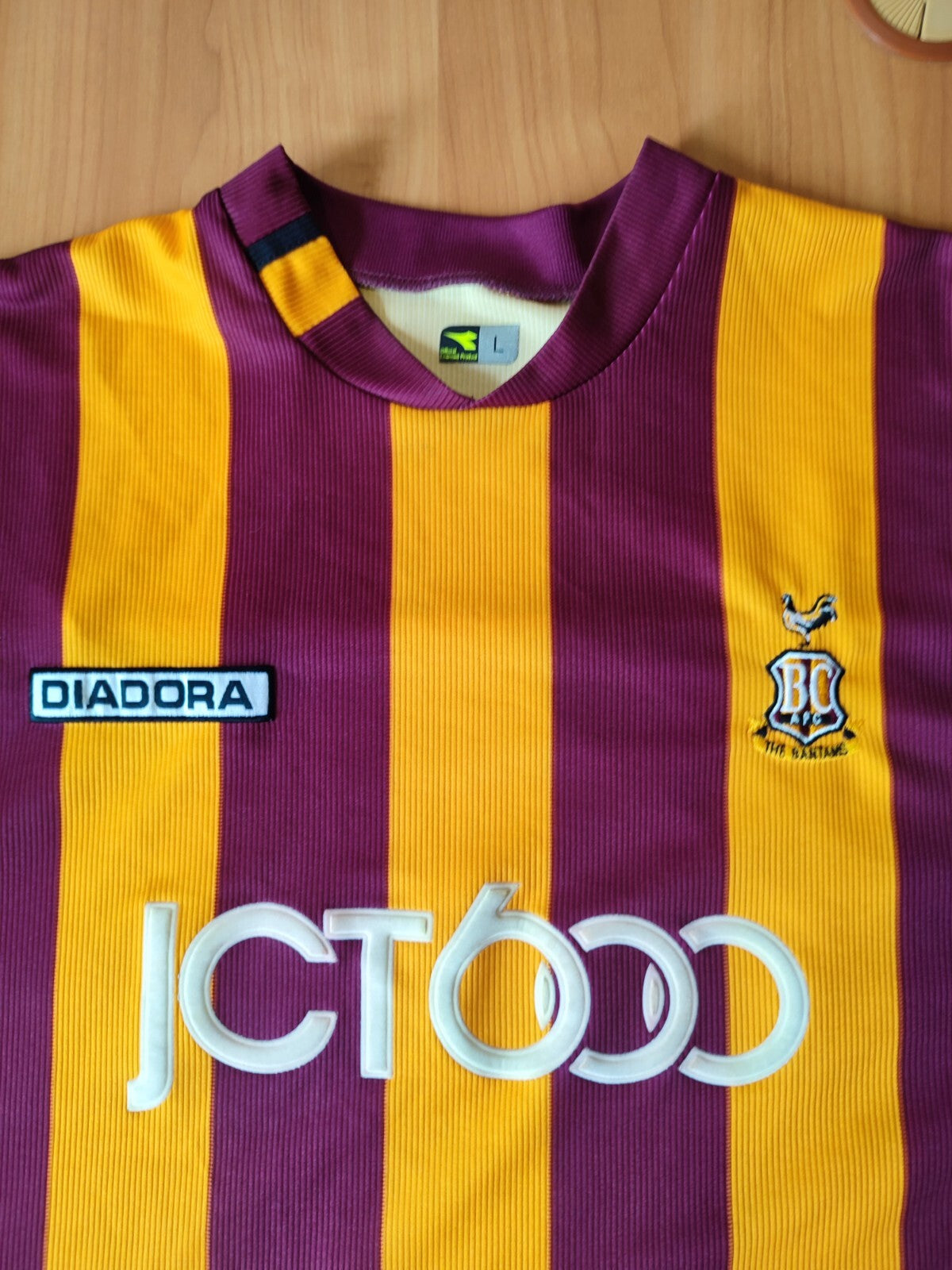 Bradford City 2004 2005 home Size L Diadora soccer jersey shirt football kit L/S