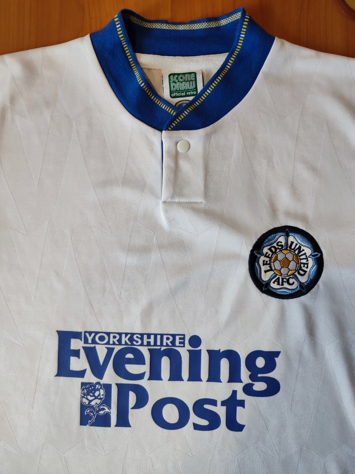 Leeds United 1991 1992 home Size S Score Draw jersey shirt soccer football retro