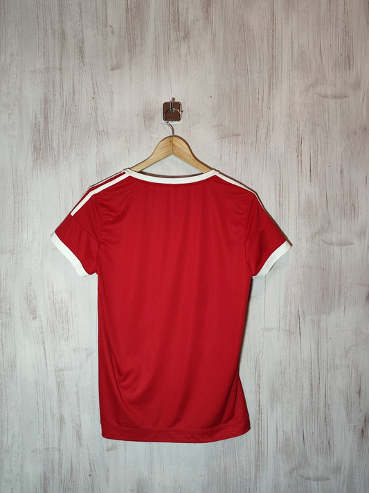 women's Manchester United 2015 2016 home Sz L Adidas shirt jersey soccer kit tee