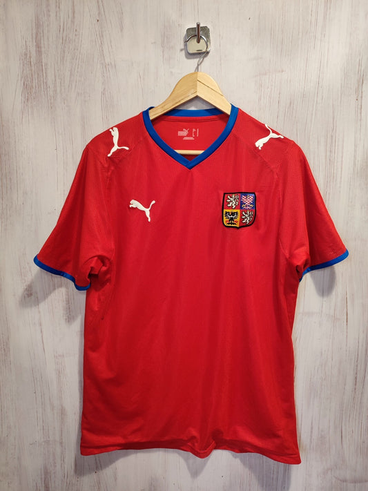 Czech Republic 2008 2009 home Sz L Puma shirt jersey football soccer kit trikot