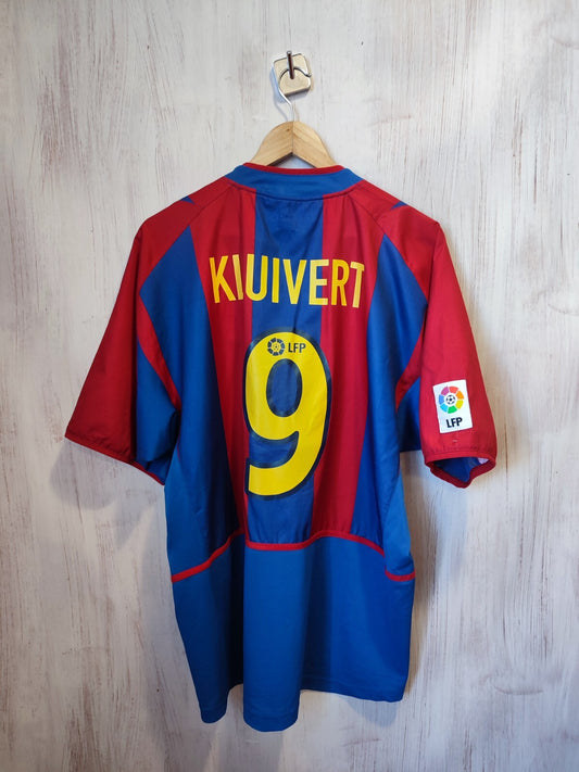 FC Barcelona 2002 2003 home Sz XL Nike shirt jersey football soccer kit Kluivert